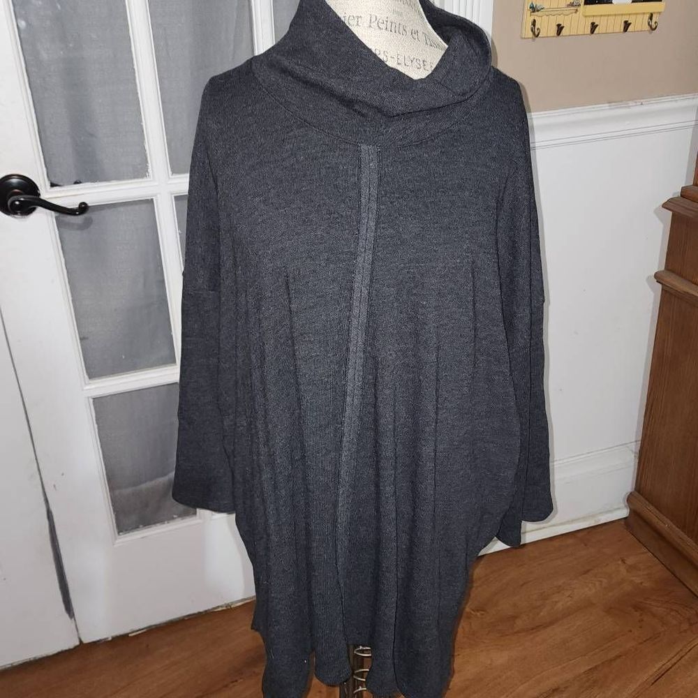 J Jill Womens Long Black Cowl‎ Neck Sweater XL